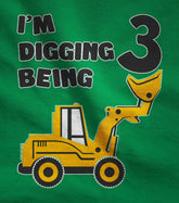 Construction 3Rd Birthday Shirt Boy I'M Digging Being 3 Kids Jersey T-Shirt